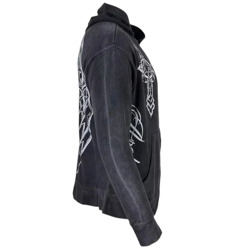 Archaic By Affliction Unisex Oversized Boxy Pullover Hoodie Stone Ranger